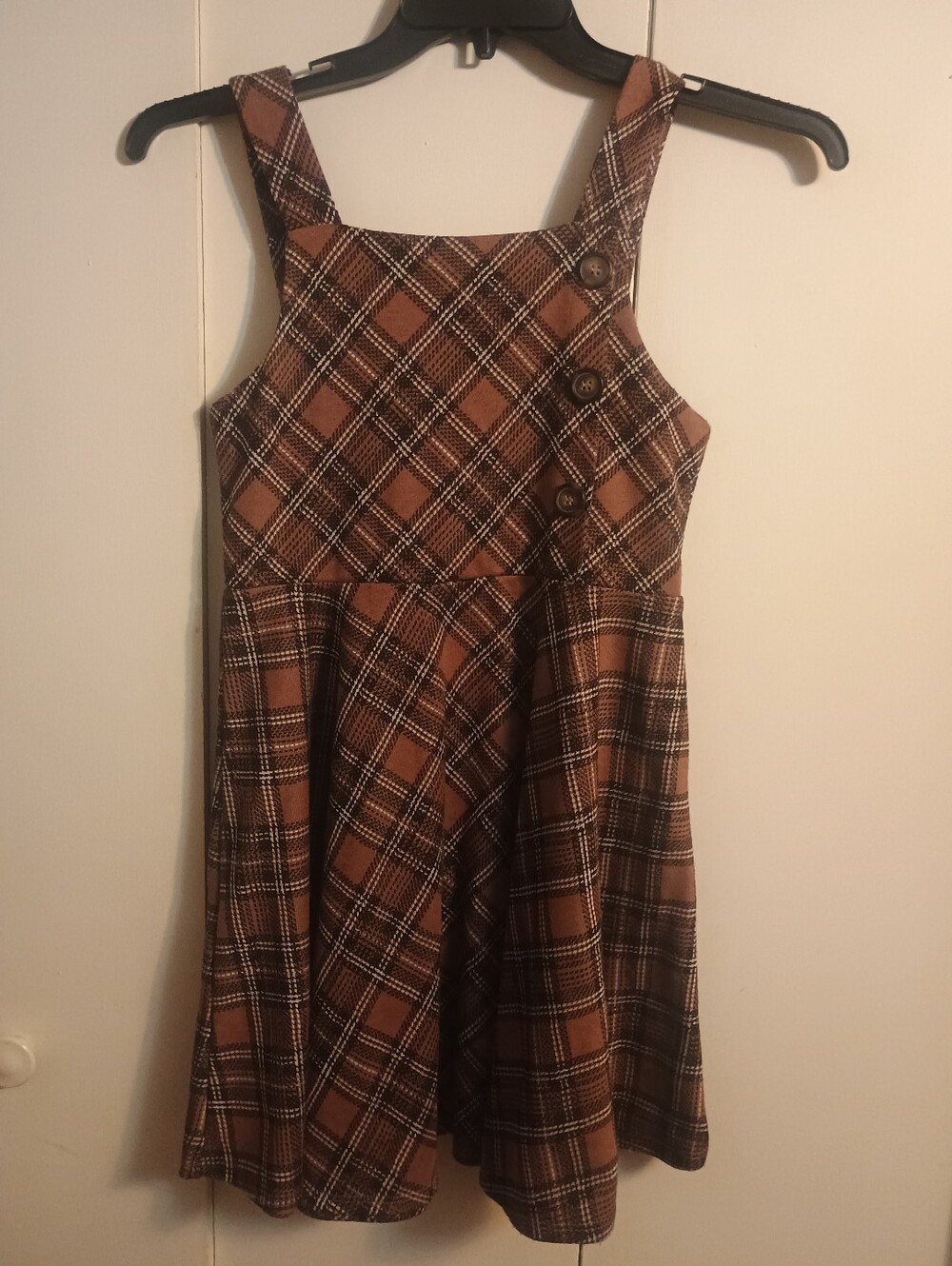 Knitworks Size Large (14) Plaid Pinafore Dress